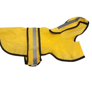 Yellow Dog Raincoat with Reflective Stripes